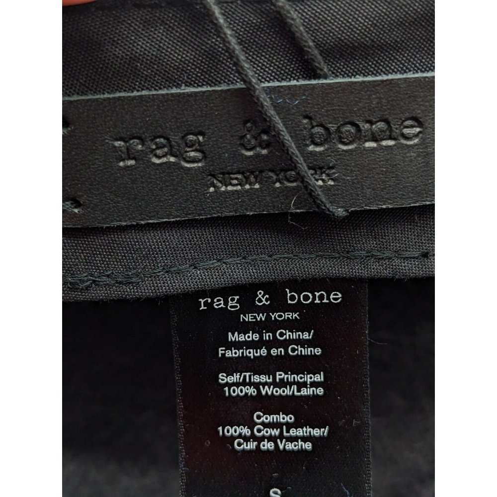 RAG & BONE Lexington 100% wool baseball cap hat  - CHARCOAL GRAY - SMALL - Picture 9 of 11